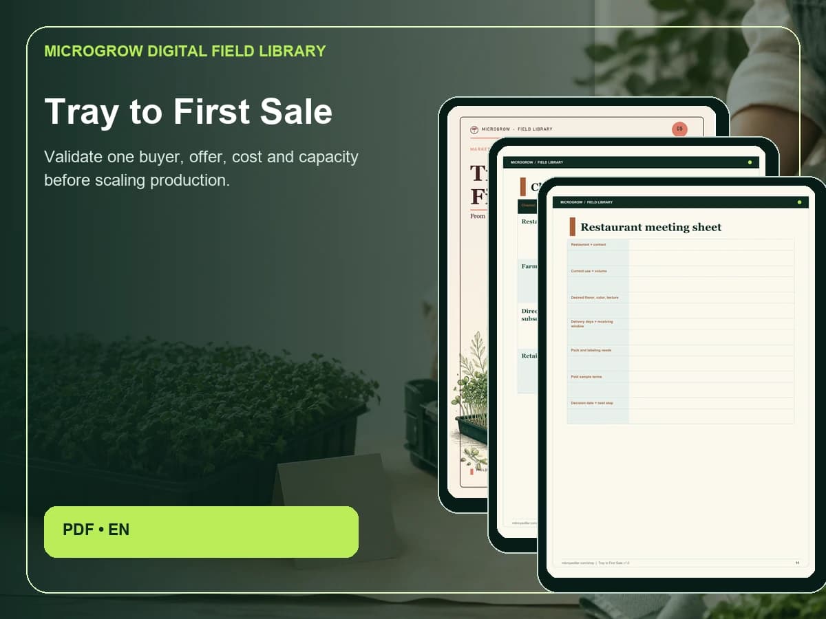 Tray to First Sale cover and interior page preview