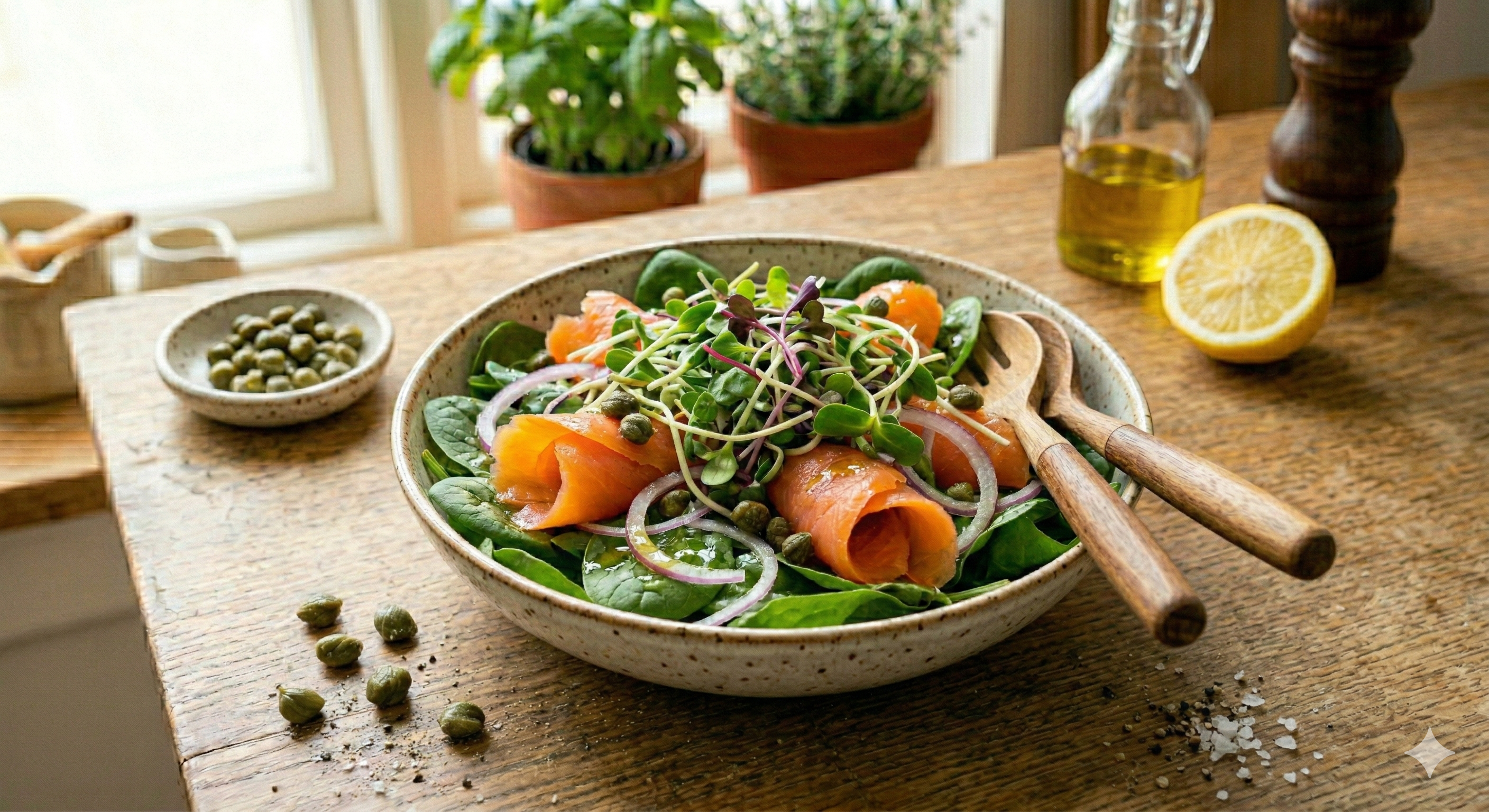 Smoked Salmon & Microgreens Salad